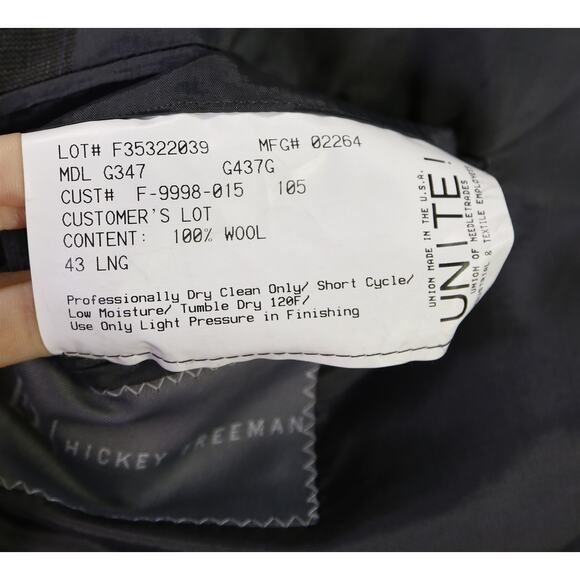 Hickey Freeman Dark Green Blue Plaid 2-Btn Wool Blazer Jacket 43L - Picture 8 of 8